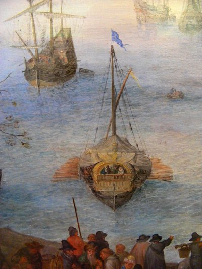 Stort fiskemarked af Jan Brueghel the Elder