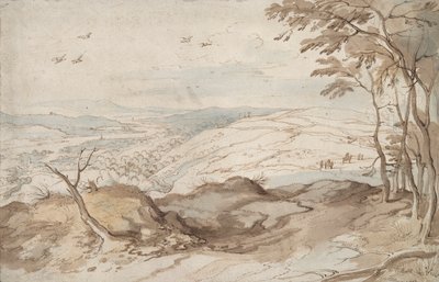 Bjerglandskab med udsigt over en dal af Jan Brueghel the Elder
