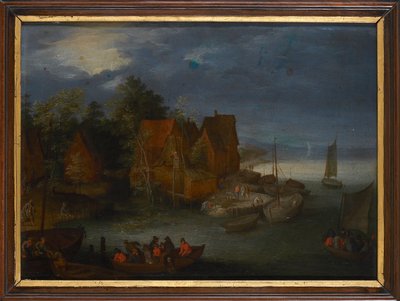 Landsby ved floden. af Jan Brueghel the Elder