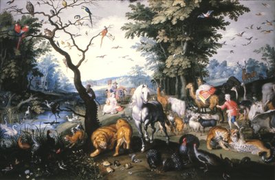 Dyrene, der kommer ind i Noahs Ark af Jan Brueghel the Younger