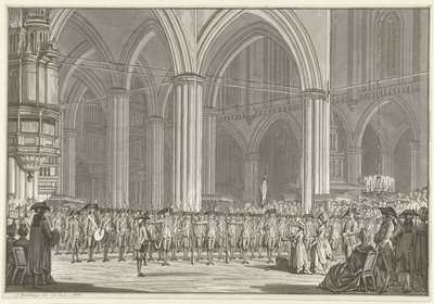 Pro Patria Society i den nye kirke, 1786 af Jan Bulthuis (signed by artist)