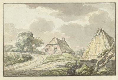 Bondehus ved skillevejen af ​​en landevej af Jan Bulthuis
