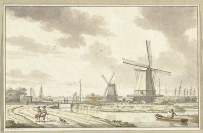 Udsigt ved Zandhoek, uden for Haarlemmerpoort i Amsterdam af Jan Bulthuis