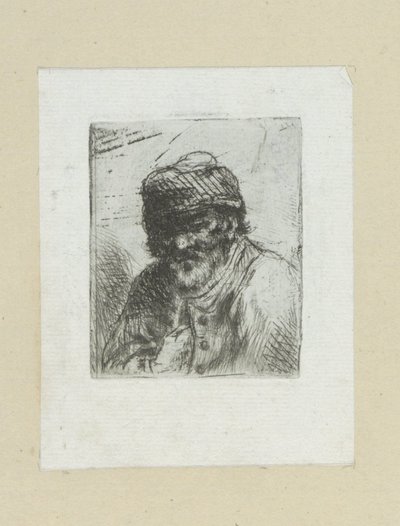 Bebaarde oude man met muts The Compleat Work of Etchings af John Chalon / Oeuvre Complette des Eaux Fortes af Jean Chalon (serietitel) af Jan Chalon