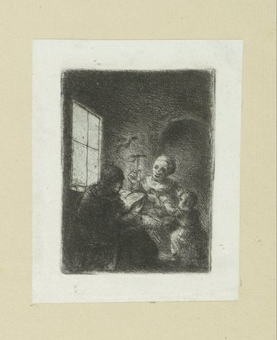 Gezin ved det raam The Compleat Work of Etchings af John Chalon / Oeuvre Complette des Eaux Fortes af Jean Chalon (serietitel) af Jan Chalon
