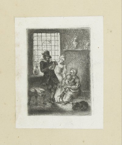 Interiør sætter een gezin The Compleat Work of Etchings af John Chalon / Oeuvre Complette des Eaux Fortes af Jean Chalon (serietitel) af Jan Chalon