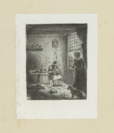 Interiør sætter læsede mand The Compleat Work of Etchings af John Chalon / Oeuvre Complette des Eaux Fortes af Jean Chalon (serietitel) af Jan Chalon