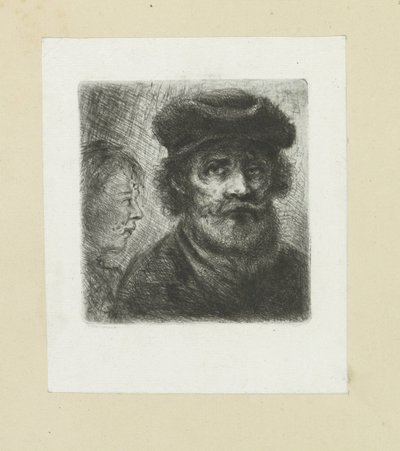 Jonge mand i bebaarde mand The Compleat Work of Etchings af John Chalon / Oeuvre Complette des Eaux Fortes af Jean Chalon (serietitel) af Jan Chalon