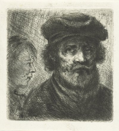 Ung mand og skægget mand af Jan Chalon