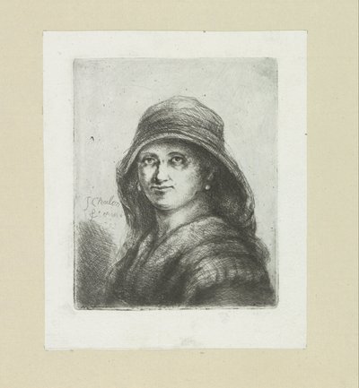 Jonge kvinde sætter hætte The Compleat Work of Etchings af John Chalon / Oeuvre Complette des Eaux Fortes af Jean Chalon (serietitel) af Jan Chalon