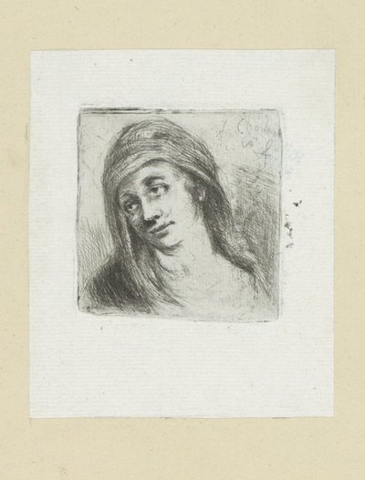 Unge kvinde med hoveddoek The Compleat Work of Etchings af John Chalon / Oeuvre Complette des Eaux Fortes af Jean Chalon (serietitel) af Jan Chalon