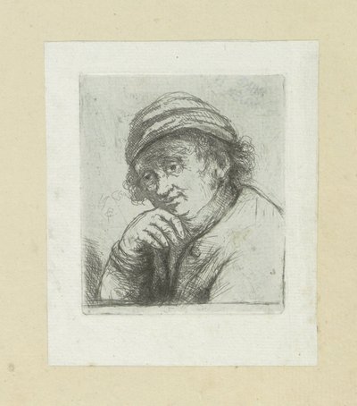 Man lægger hånden onder zijn kin The Compleat Work of Etchings af John Chalon / Oeuvre Complette des Eaux Fortes af Jean Chalon (serietitel) af Jan Chalon