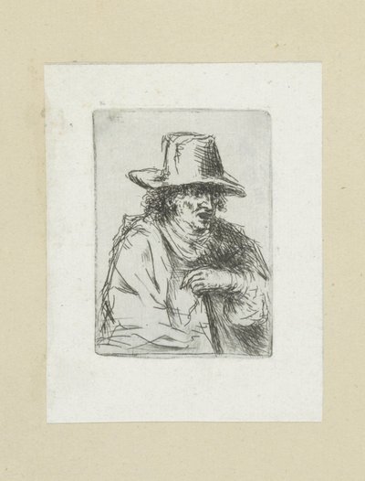Mand sætter høj hoed i stok The Compleat Work of Etchings af John Chalon / Oeuvre Complette des Eaux Fortes af Jean Chalon (serietitel) af Jan Chalon