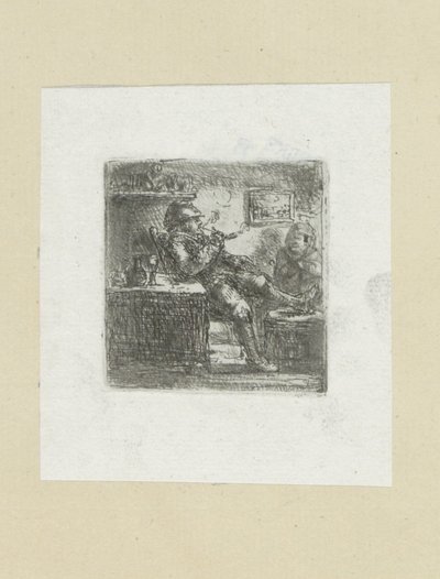 Mand sætter pijp The Compleat Work of Etchings af John Chalon / Oeuvre Complette des Eaux Fortes af Jean Chalon (serietitel) af Jan Chalon