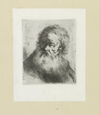 Oude mand sætter baard The Compleat Work of Etchings af John Chalon / Oeuvre Complette des Eaux Fortes af Jean Chalon (serietitel) af Jan Chalon