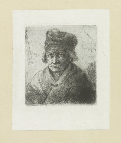 Oude mand sætter muts The Compleat Work of Etchings af John Chalon / Oeuvre Complette des Eaux Fortes af Jean Chalon (serietitel) af Jan Chalon