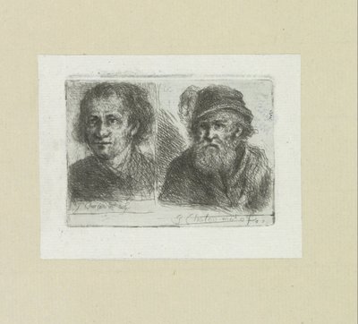 Twee mænd The Compleat Work of Etchings af John Chalon / Oeuvre Complette des Eaux Fortes af Jean Chalon (serietitel) af Jan Chalon