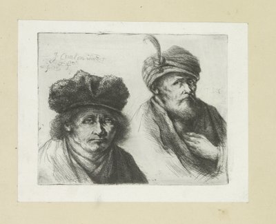 Twee mannen sætter hakkede i tulband The Compleat Work of Etchings af John Chalon / Oeuvre Complette des Eaux Fortes af Jean Chalon (serietitel) af Jan Chalon