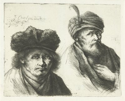 To mænd med hatte og turbaner af Jan Chalon