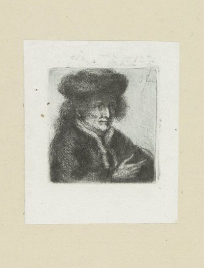 Volwassen mand sætter bontmuts The Compleat Work of Etchings af John Chalon / Oeuvre Complette des Eaux Fortes af Jean Chalon (serietitel) af Jan Chalon