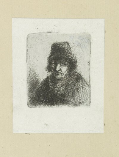 Volwassen mand sætter hoed The Compleat Work of Etchings af John Chalon / Oeuvre Complette des Eaux Fortes af Jean Chalon (serietitel) af Jan Chalon
