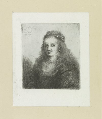 Kvinde med en perlekæde i håret The Compleat Work of Etchings af John Chalon / Oeuvre Complette des Eaux Fortes af Jean Chalon (serietitel) af Jan Chalon