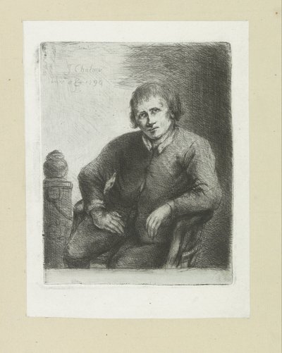 Sidder ved siden af ​​en søjle The Compleat Work of Etchings af John Chalon / Oeuvre Complette des Eaux Fortes af Jean Chalon (serietitel) af Jan Chalon
