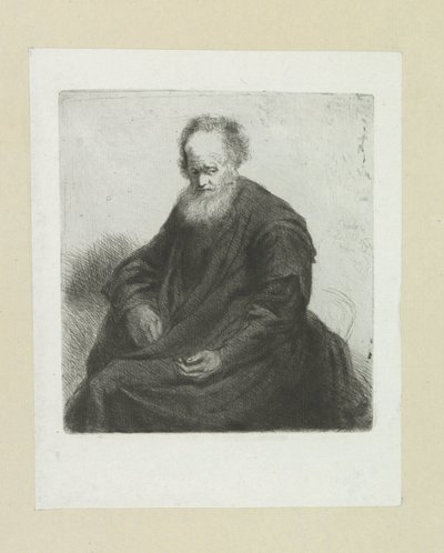 Zittende oude man met lange frakke The Compleat Work of Etchings af John Chalon / Oeuvre Complette des Eaux Fortes af Jean Chalon (serietitel) af Jan Chalon