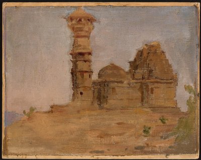 Forladt antikt tempel i Chittorgarh. Fra en rejse til Indien af Jan Ciągliński