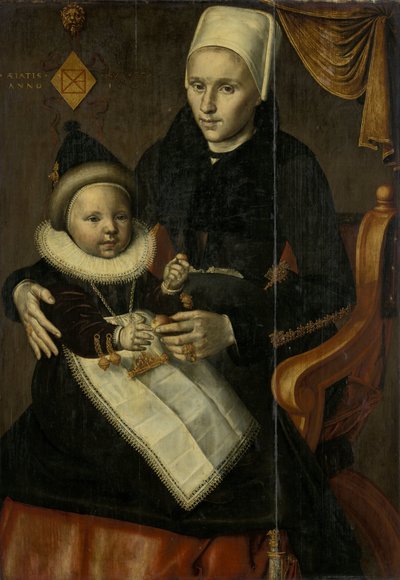 Mor og barn i Noord-Holland kostume af Jan Claesz. (attributed to)