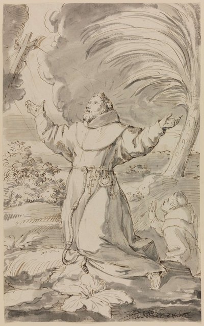 Den hellige Frans modtager stigmata af Jan Claudius de Cock
