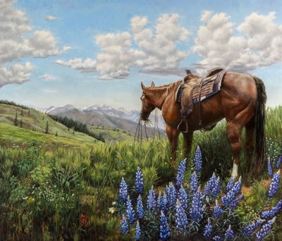 Hest på bjergeng af Jan Clizer