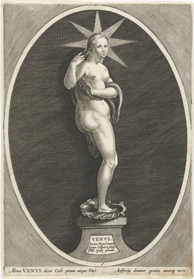 Venus Venvs (titel på objekt) Zeven the good planet (serietitel) Septem Planetae (serietitel) af Jan Collaert (II)