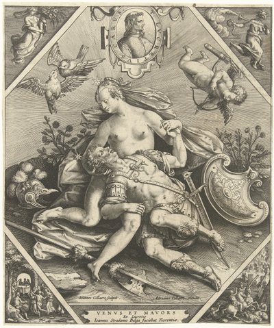 venus på mars Venvs et Mavors (titel på objekt) af Jan Collaert (II)