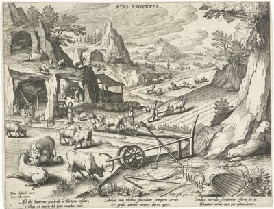 Sølvalder Aetas Argentea (titel på objekt) The Four Ages of Man (serietitel) af Jan Collaert (II)