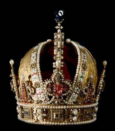 Krone af kejseren af Det Hellige Rige Rodolph II af Habsburg (1552-1612). Tilskrevet guldsmeden Jan Vermeyen (1559-1606) 1602 Wien Kunsthistorisches Museum - Krone af kejseren af Det Hellige Romerske Rige, Rudolf II af Habsurg (1552-1612). Sandsynligvis af Jan Cornelisz Vermeyen