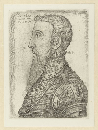 Portret van Hendrik II Henry King of the Gallers (titel på objekt) af Jan Cornelisz Vermeyen