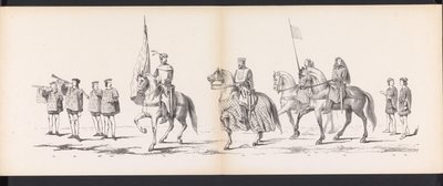 Masquerade of the Leiden Students, 1865 (plade 11) Udklædt procession afholdt af medlemmerne af Leidens studentkorps den 6. juni 1865 til fejring af 290-året for Leidsche Hoogeschool, skildrer: hollændernes indtog b. af Jan Daniël Cornelis Carel Willem baron de Constant Rebecque