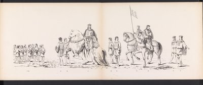 Masquerade of the Leiden Students, 1865 (plade 7) Udklædt procession holdt af medlemmerne af Leidens studentkorps den 6. juni 1865 til fejring af 290-året for Leidsche Hoogeschool, som viser: hollændernes indtog i af Jan Daniël Cornelis Carel Willem baron de Constant Rebecque