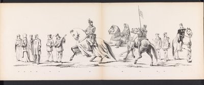 Masquerade of the Leiden Students, 1865 (plade 8) Udklædt procession holdt af medlemmerne af Leidens studentkorps den 6. juni 1865 til fejring af 290-året for Leidsche Hoogeschool, som viser: hollændernes indtog i af Jan Daniël Cornelis Carel Willem baron de Constant Rebecque