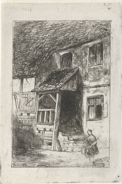Facade på et hus med overdækket indgang af Jan Diederikus Kruseman