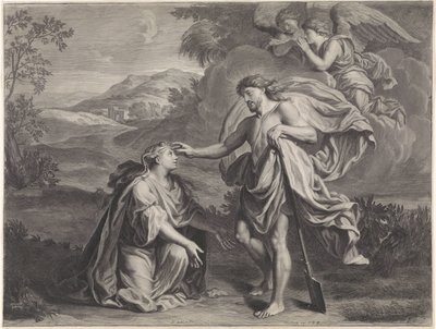 Kristus viser sig som gartner for Maria Magdalene (Noli me tangere) af Jan Edelinck (possibly)
