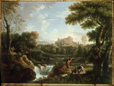 Arkadisk landskab med hyrder af Jan Frans van Bloemen