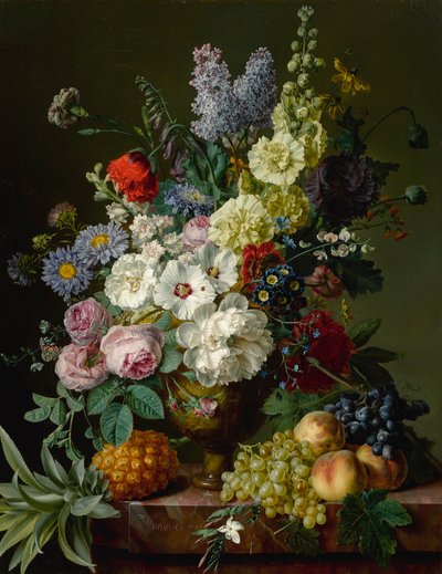 Stilleben med blomster i en vase af Jan Frans van Dael