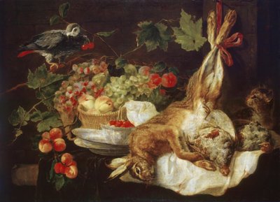 Hare, frugt og papegøje af Jan Fyt