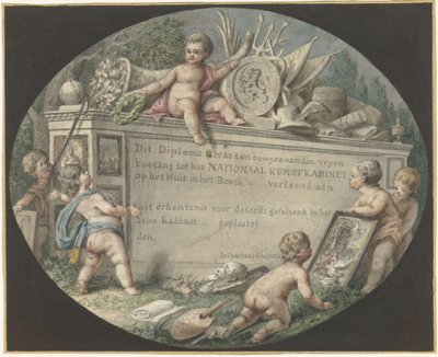 Design af en adgangsbillet til National Art Cabinet på Huis ten Bosch af Jan Gerard Waldorp (possibly)