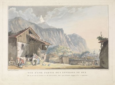 Udsigt over omgivelserne i Bex i Schweiz Vue d