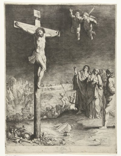 Kristus på korset med sørgende Maria og Johannes af Jan Gerritsz. van Bronckhorst