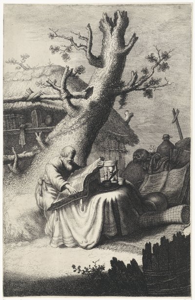 H. Hieronymus læser under et træ af Jan Gillisz. van Vliet