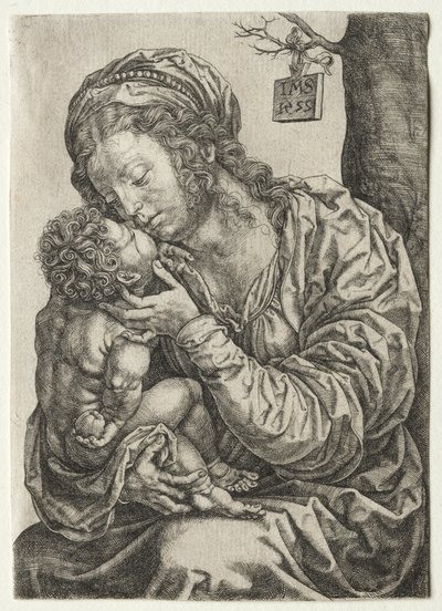Jomfruen sidder ved foden af et træ, 1522. af Jan Gossaert